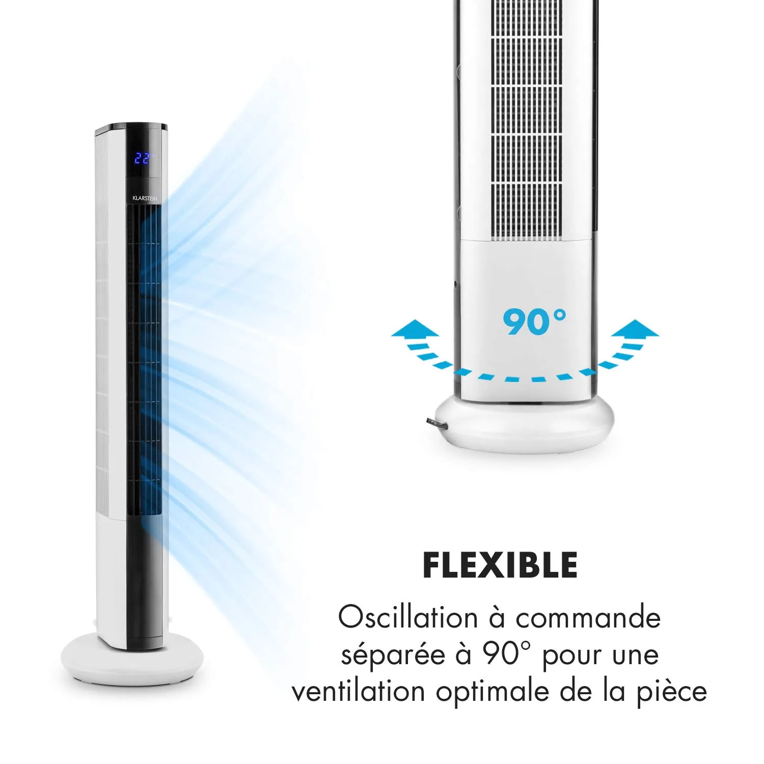 Klarstein Skyscraper 3G WhiteLine ventilateur colonne blanc