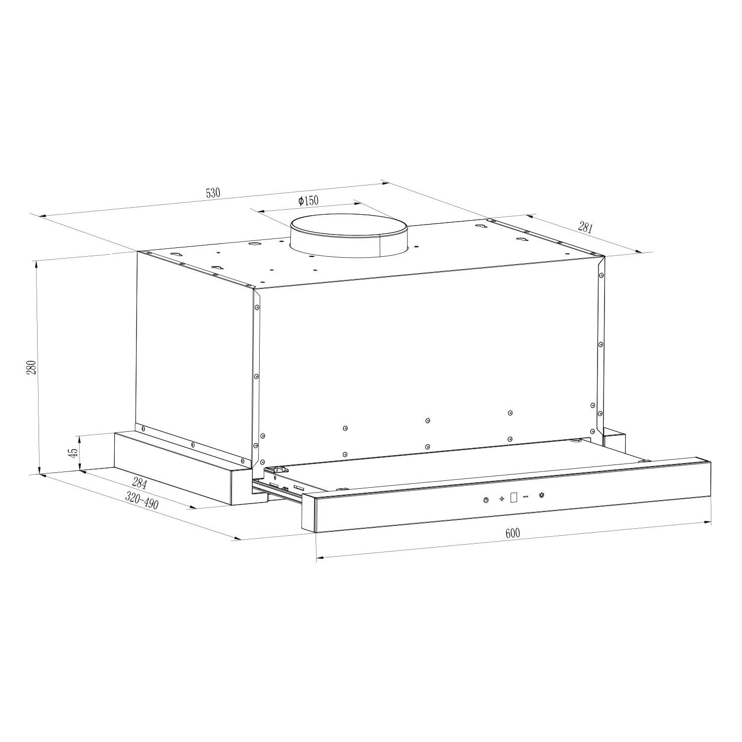 Klarstein Vinea hotte aspirante 60 cm argent 610 m³/h
