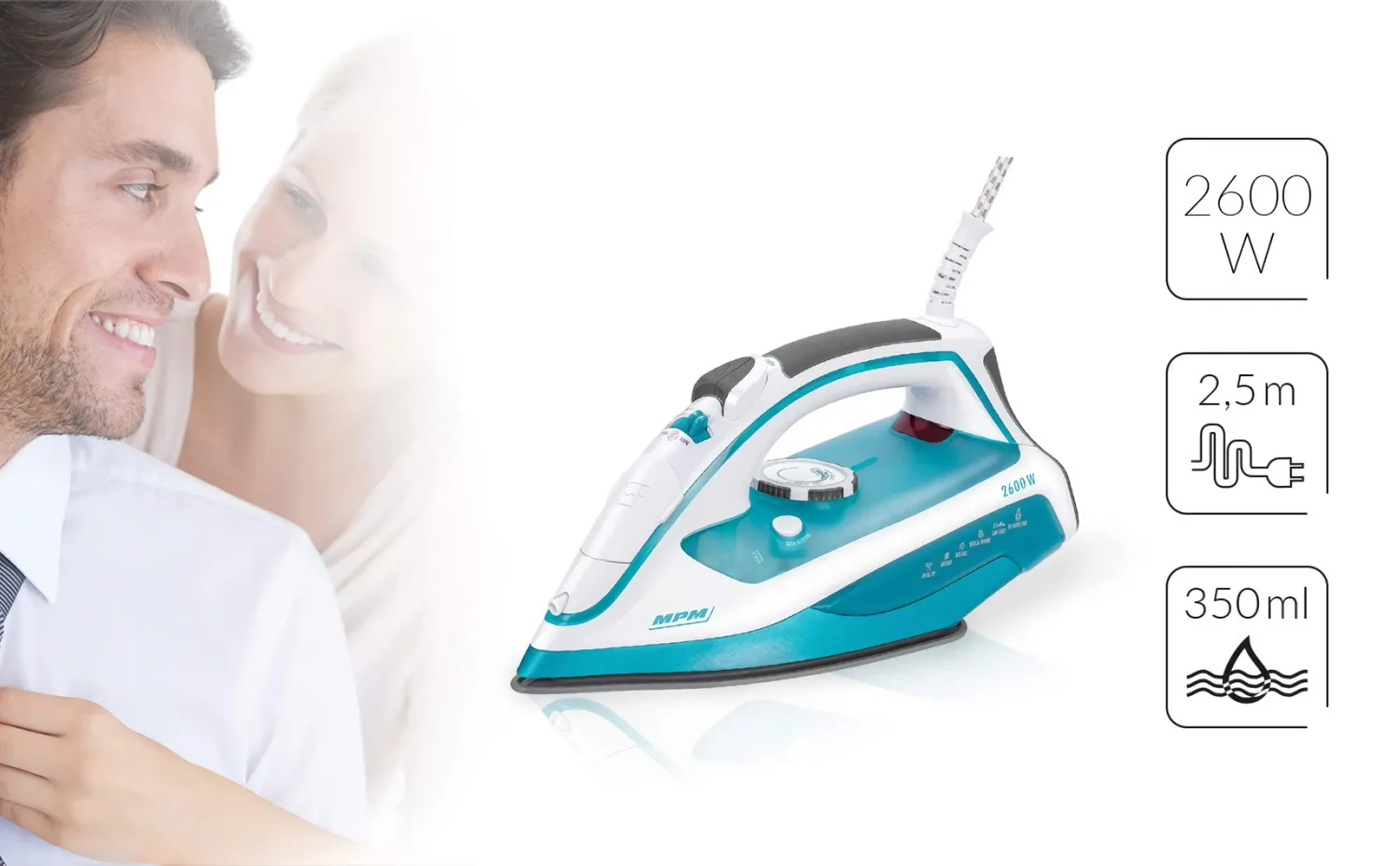 MPM MZE-15 fer à repasser vapeur 2600 W céramique