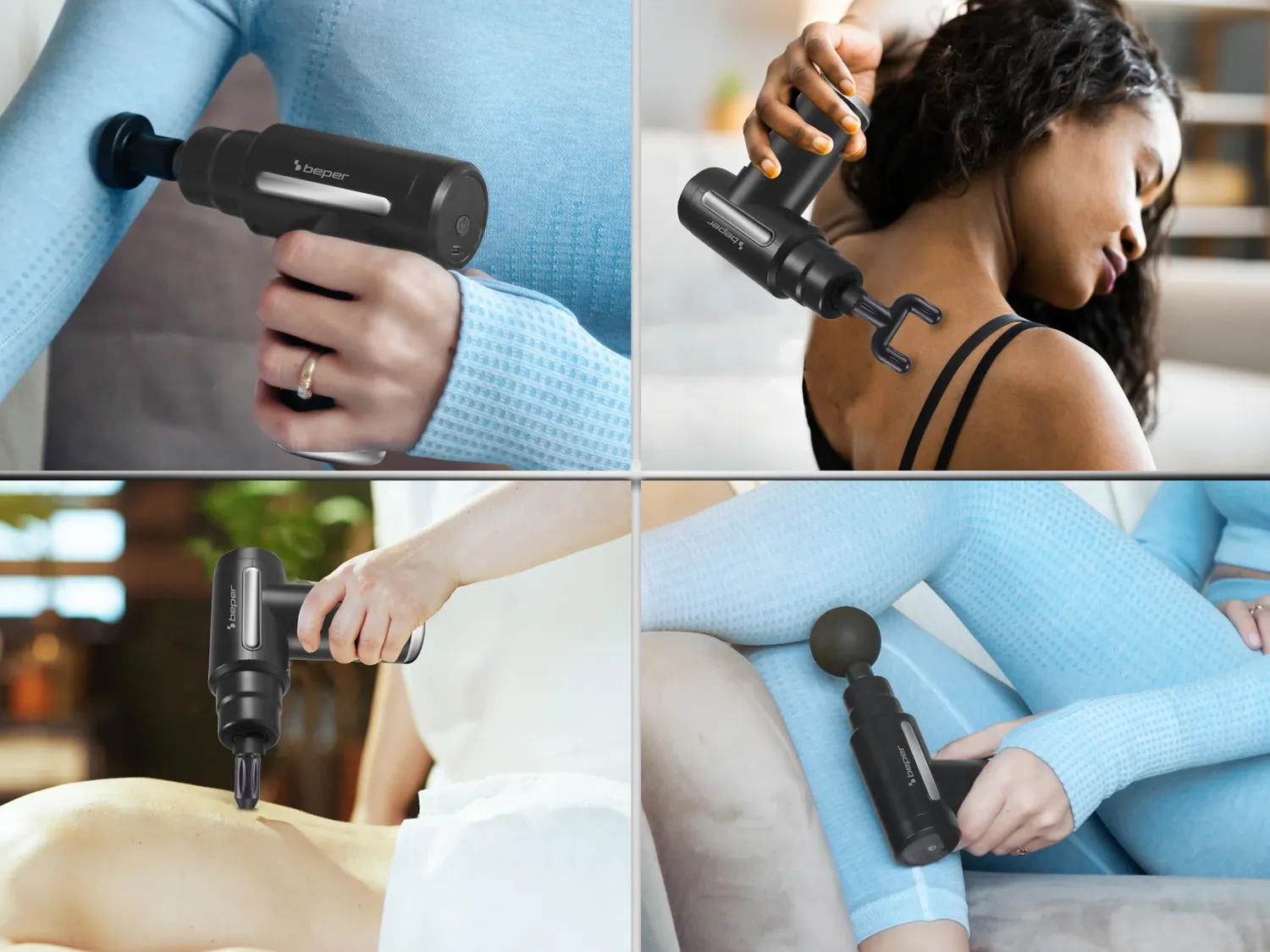 Beper P302MAS002 pistolet de massage noir 6 vitesses