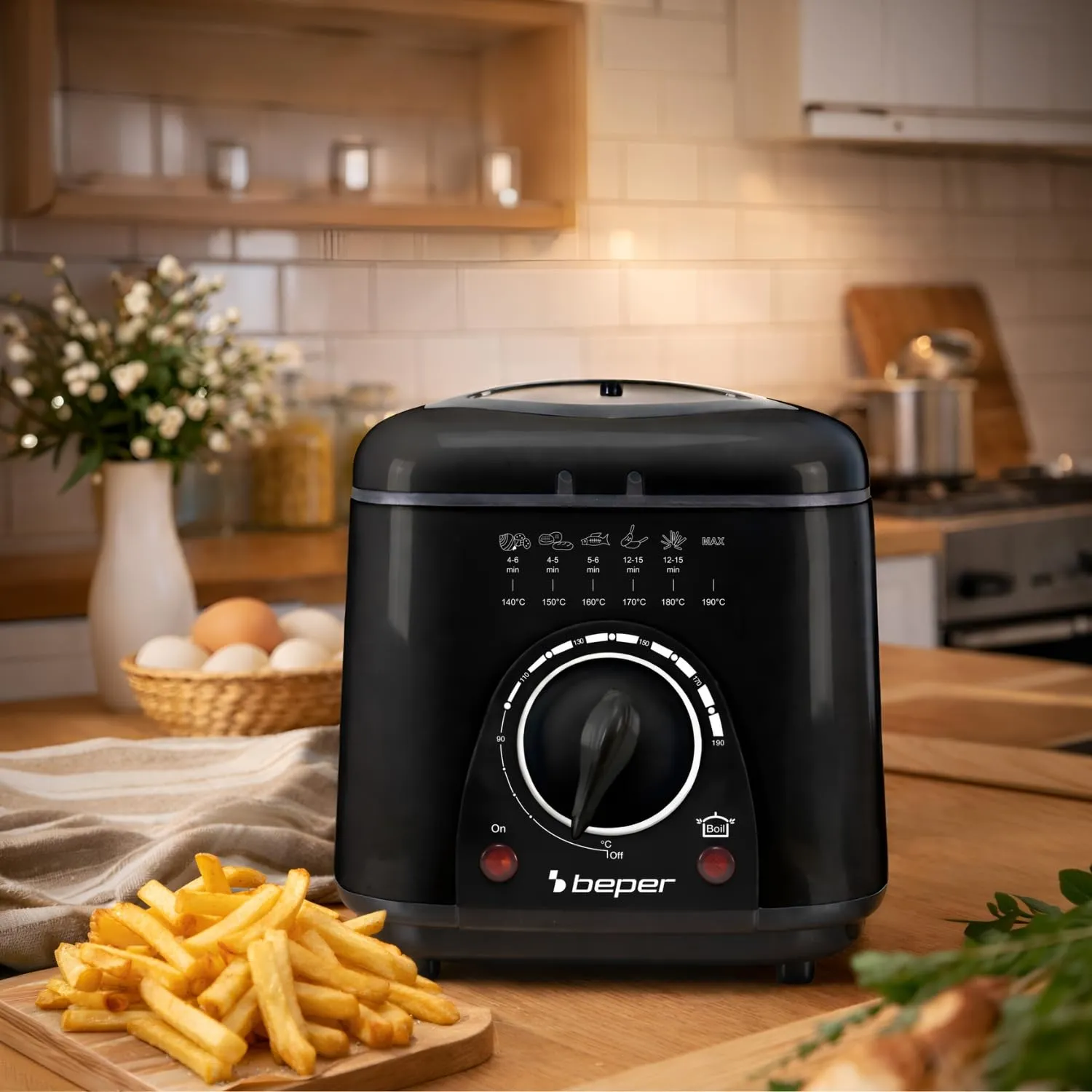 Beper P101FRI100 mini friteuse électrique 1L noire 950W