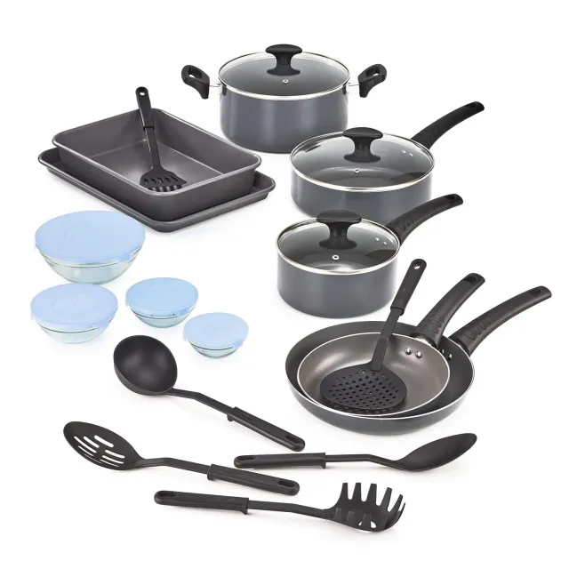 La Bella batterie de cuisine 21 pièces antiadhésive noire