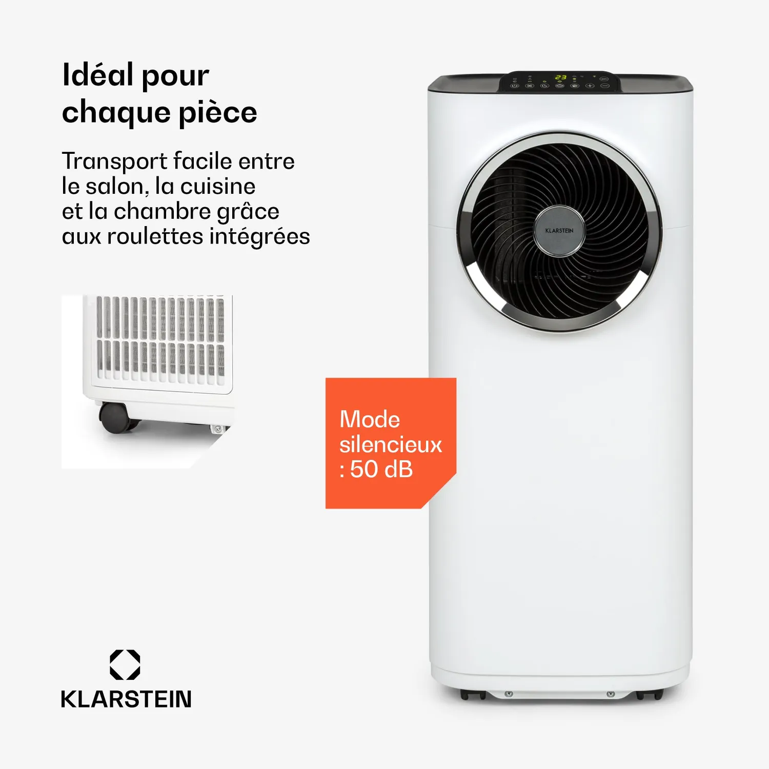 Klarstein Kraftwerk Smart climatiseur mobile 12000 BTU blanc