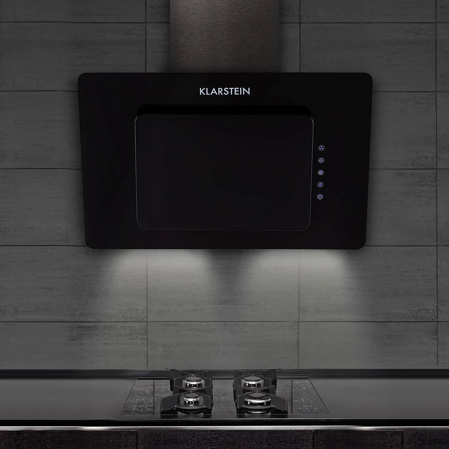Klarstein Lorea hotte murale noir verre 290 m3/h