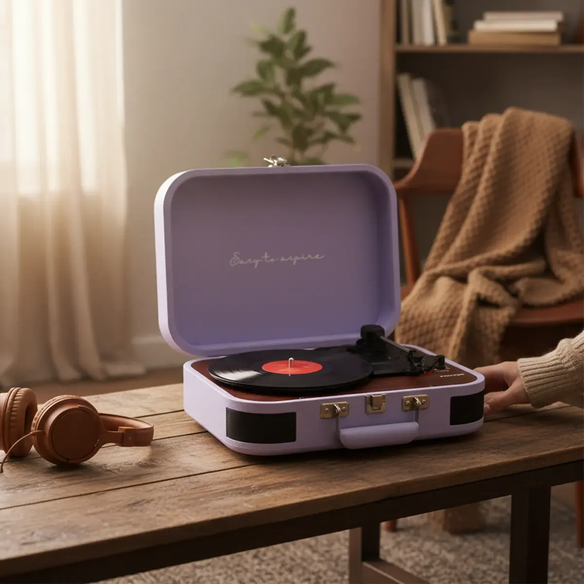 Prixton VC600 platine vinyle lilas haut-parleurs intégrés
