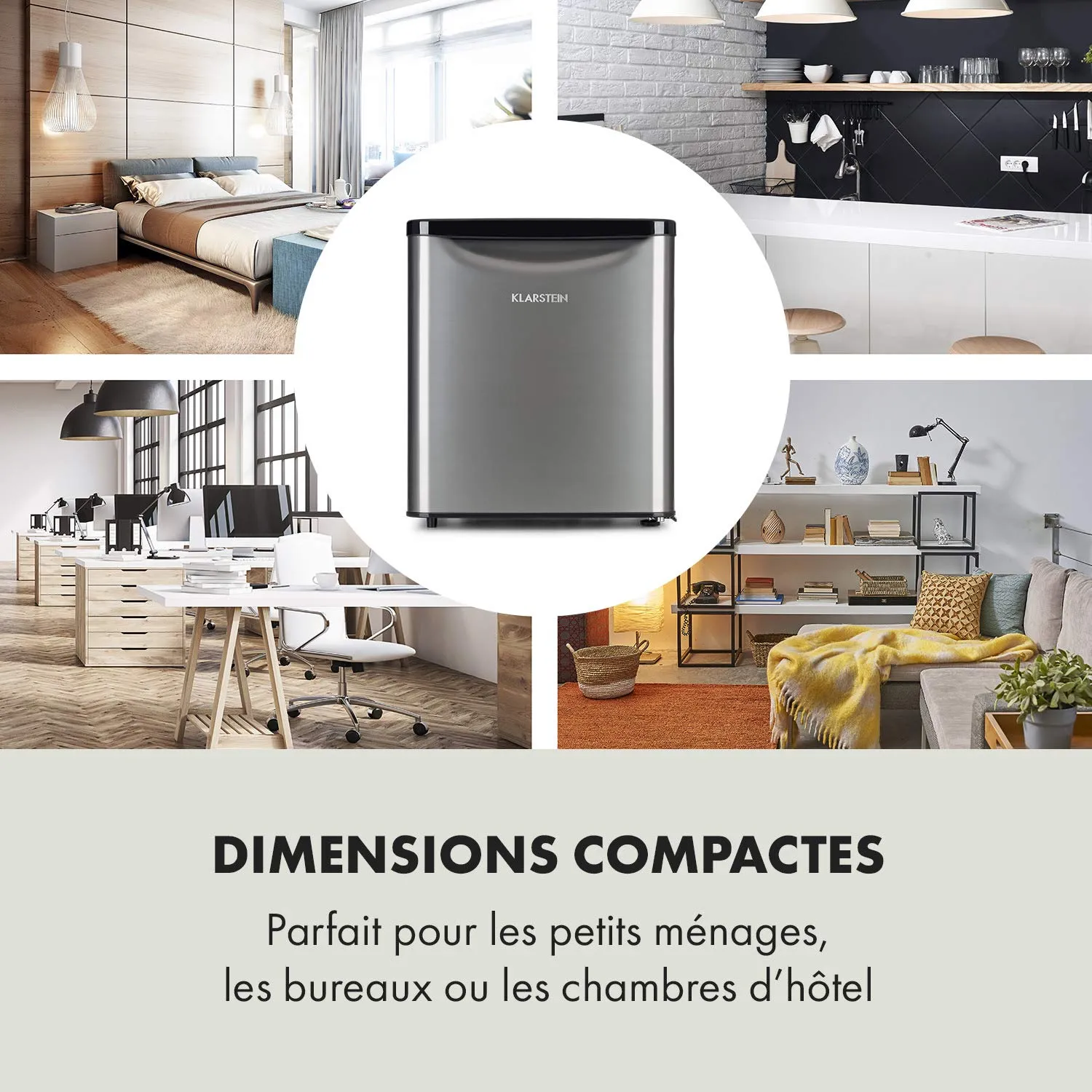 Klarstein Yummy réfrigérateur 45 L argenté 42 dB