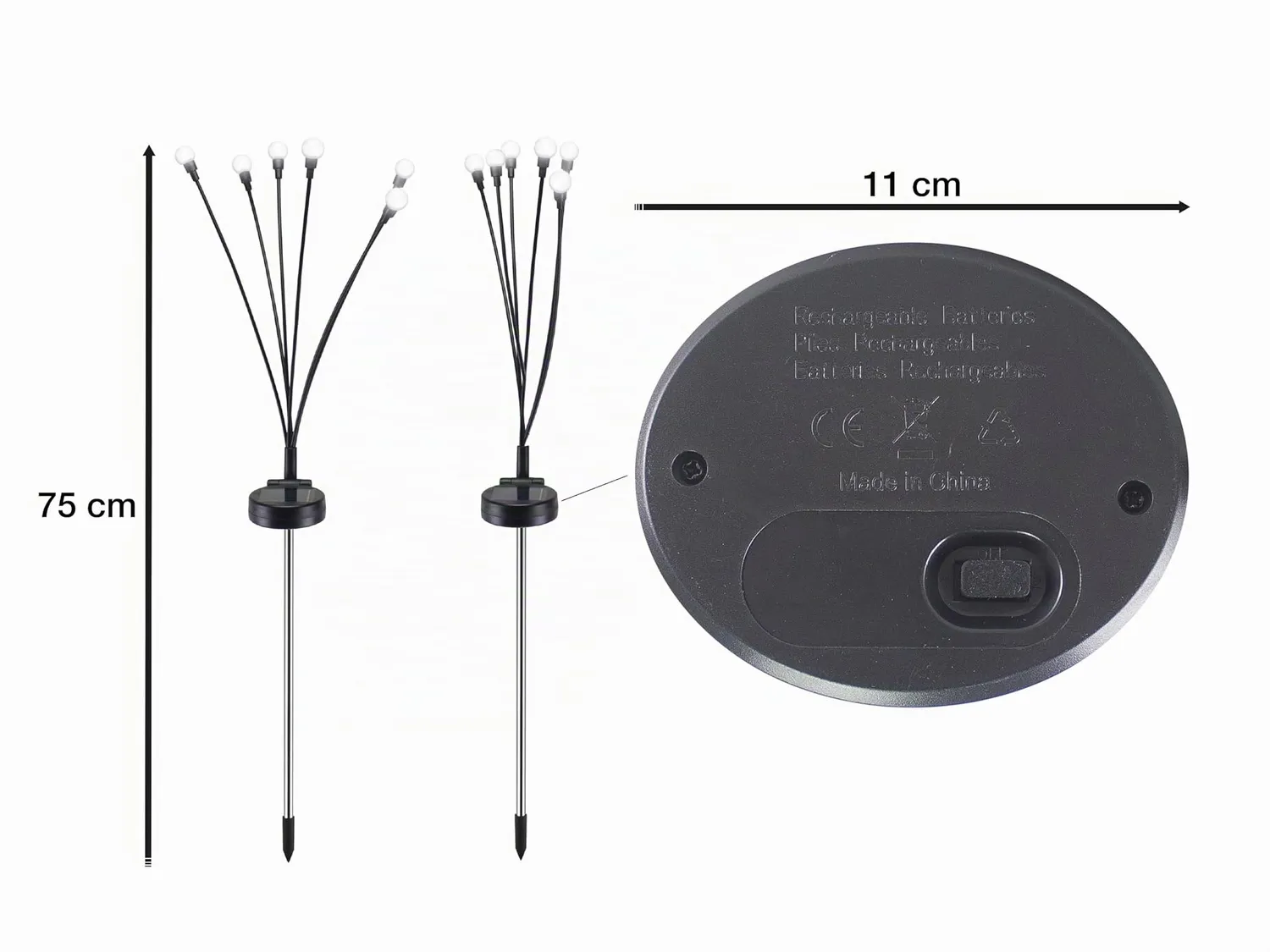 Beper lampe solaire jardin 6 LED lucioles piquet