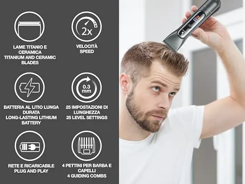 Beper P304CAP010 tondeuse cheveux titane céramique USB-C