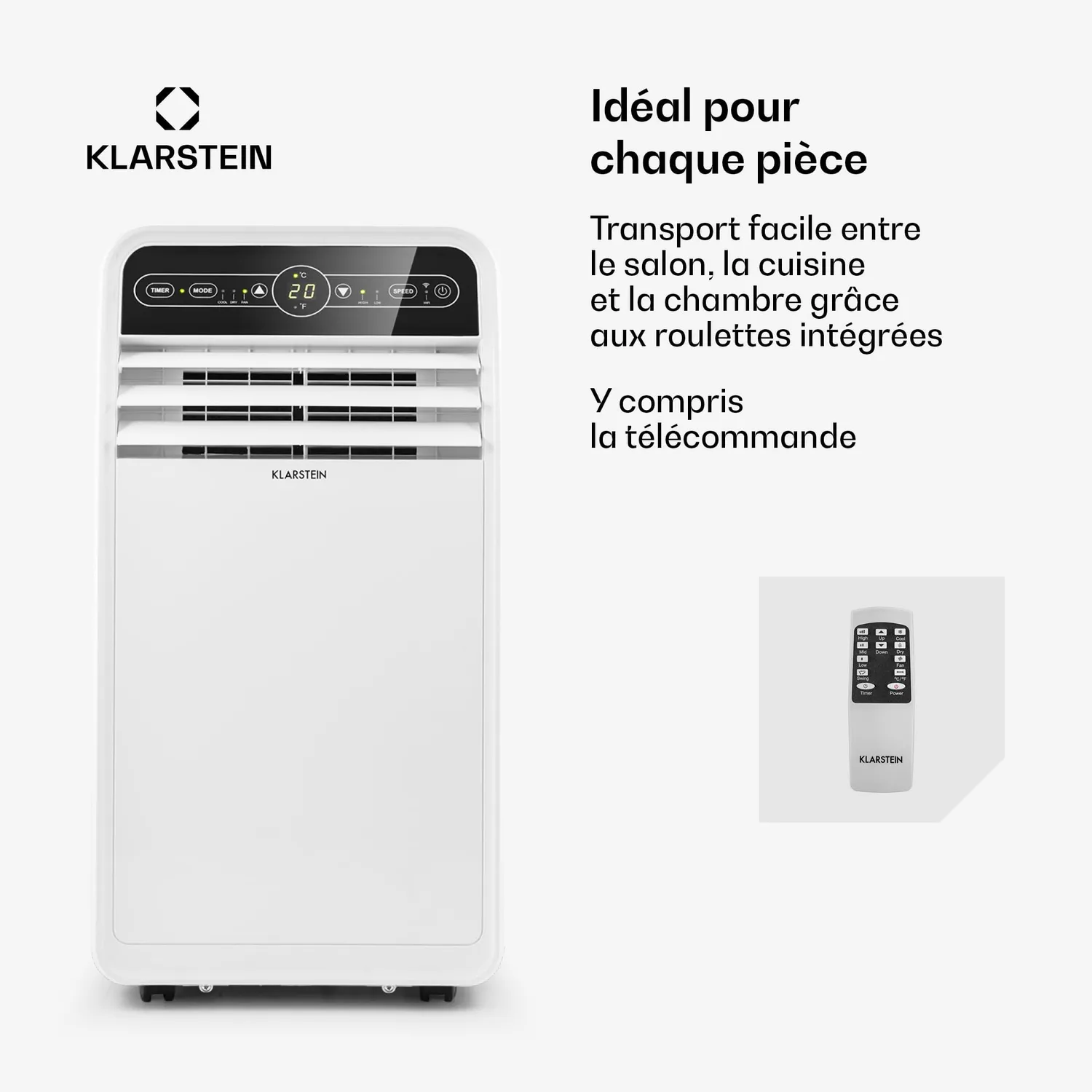 Klarstein climatiseur mobile 9000 BTU 26-44m² silencieux