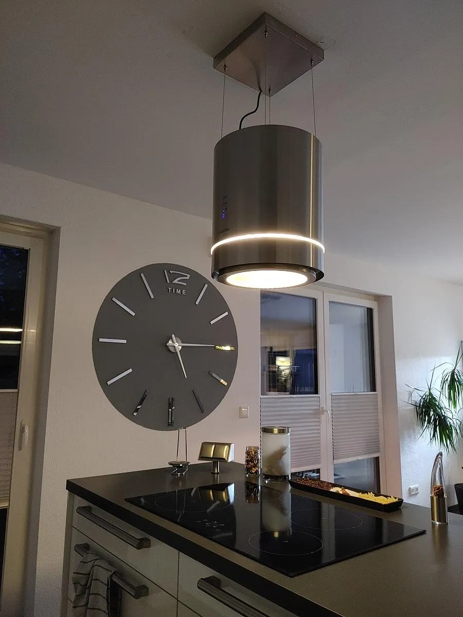 Klarstein hotte îlot suspendue noir 595 m3/h avec filtres