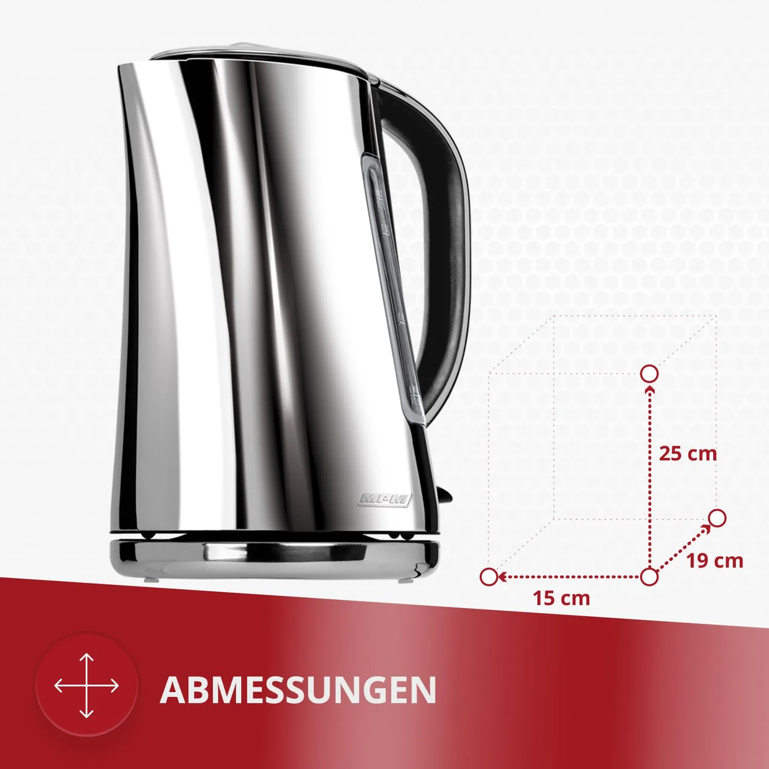 MPM MCZ-71P bouilloire électrique inox 1,7 L
