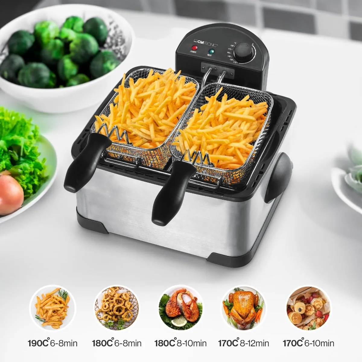 Clatronic FR 3195 friteuse inox 4 L 2000 W
