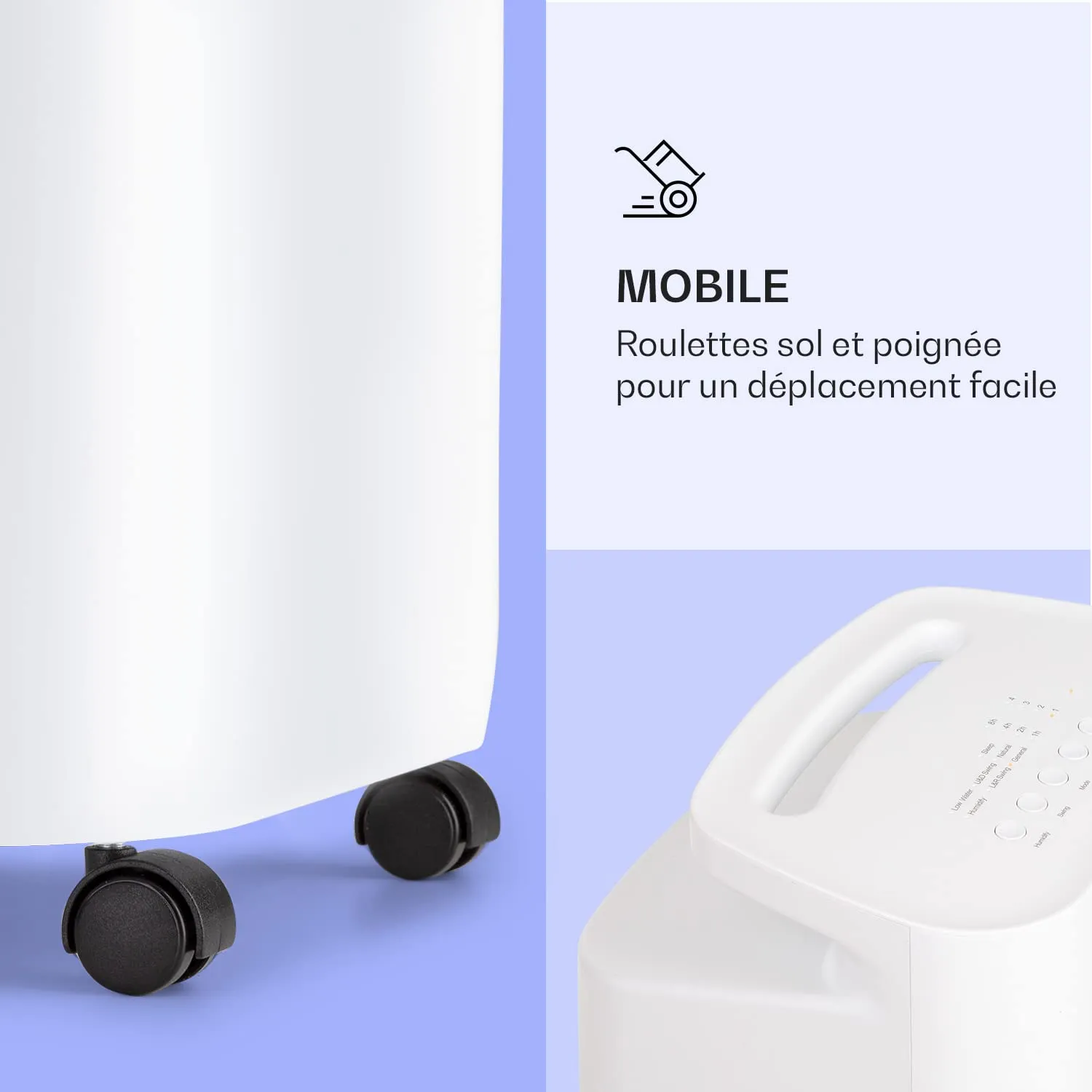 Klarstein 4 en 1 climatiseur mobile sans évacuation 6L