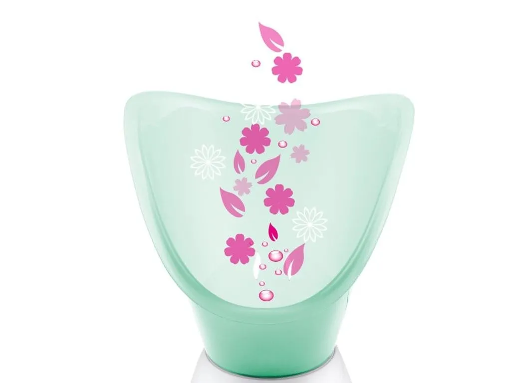 Beper 40.967N sauna facial vapeur blanc vert aromathérapie