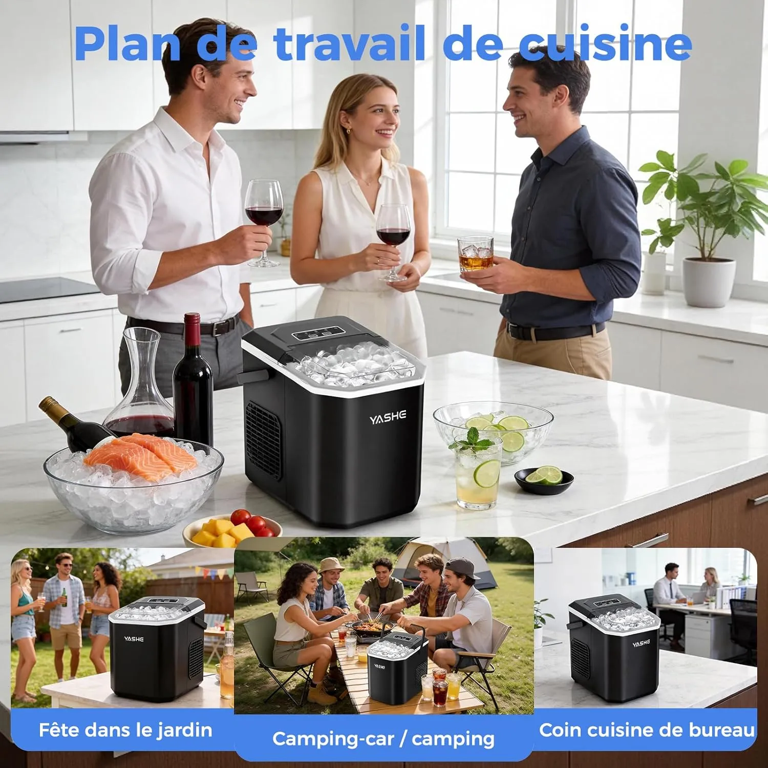 YASHE Machine à Glaçons Sphères 2 Tailles Portable