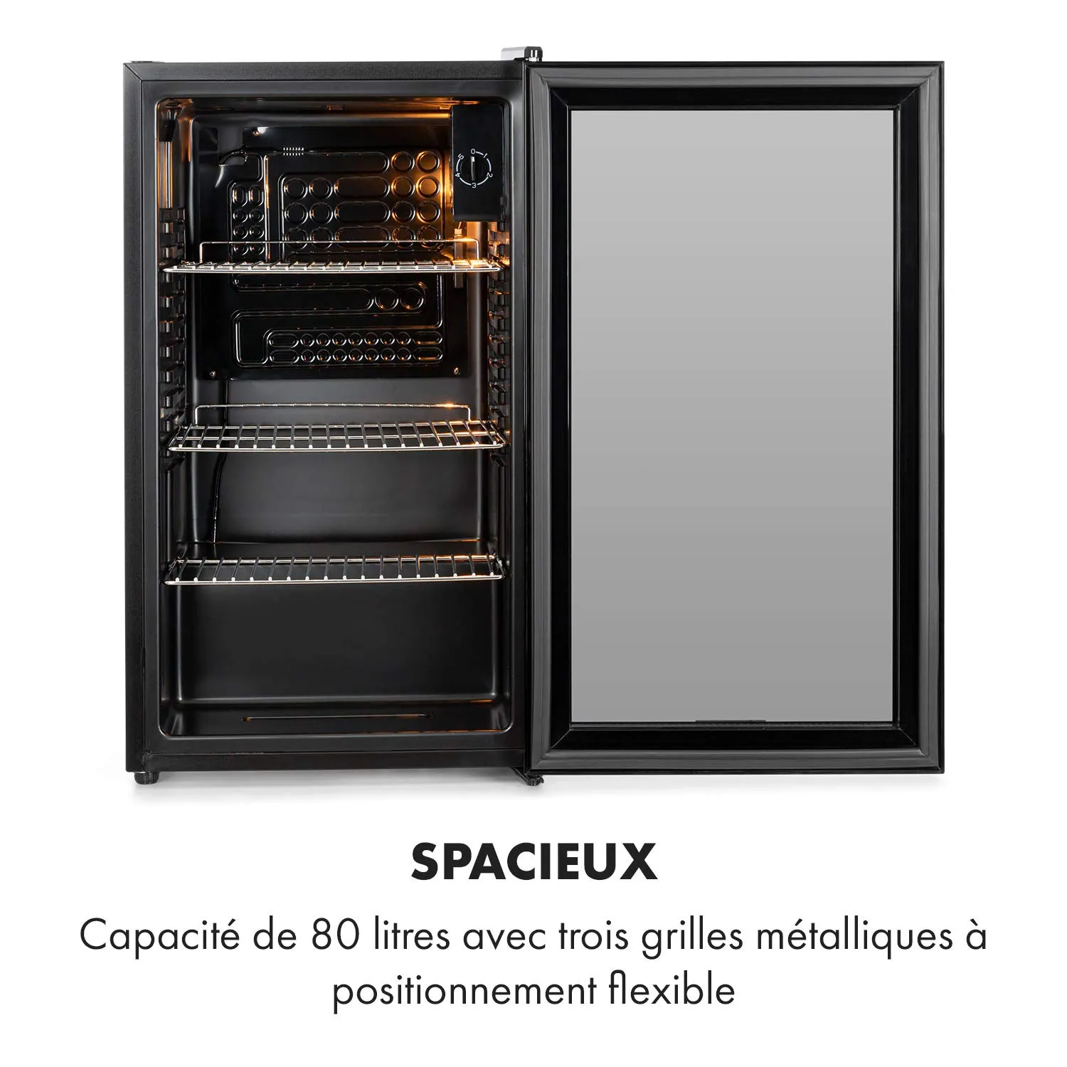 Klarstein mini frigo 80 L noir porte vitrée