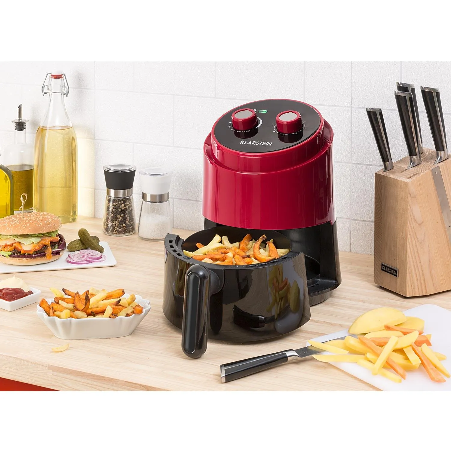 Klarstein Well Air Fry friteuse sans huile 1,5 L rouge 1230 W