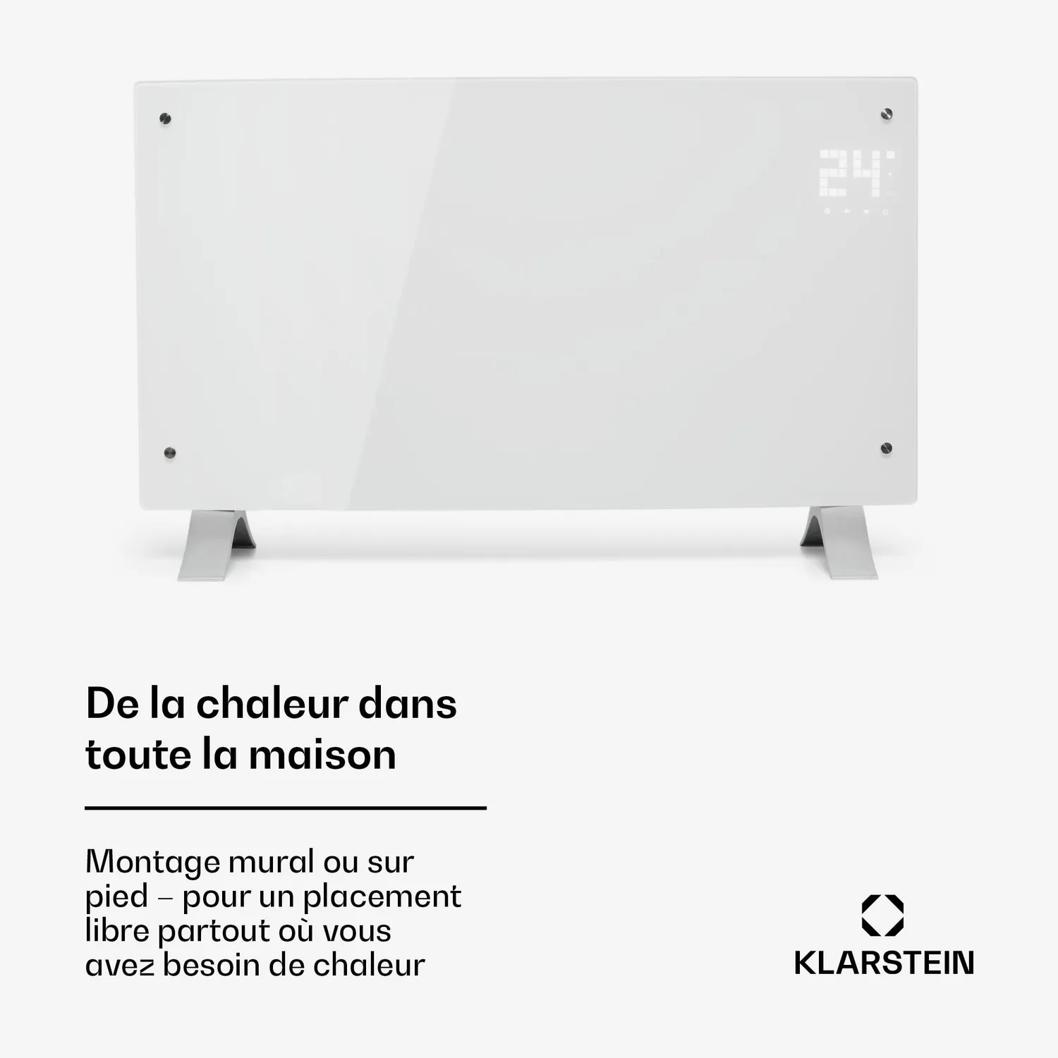 Klarstein Bornholm Curved Radiateur Convection 2000 W Blanc