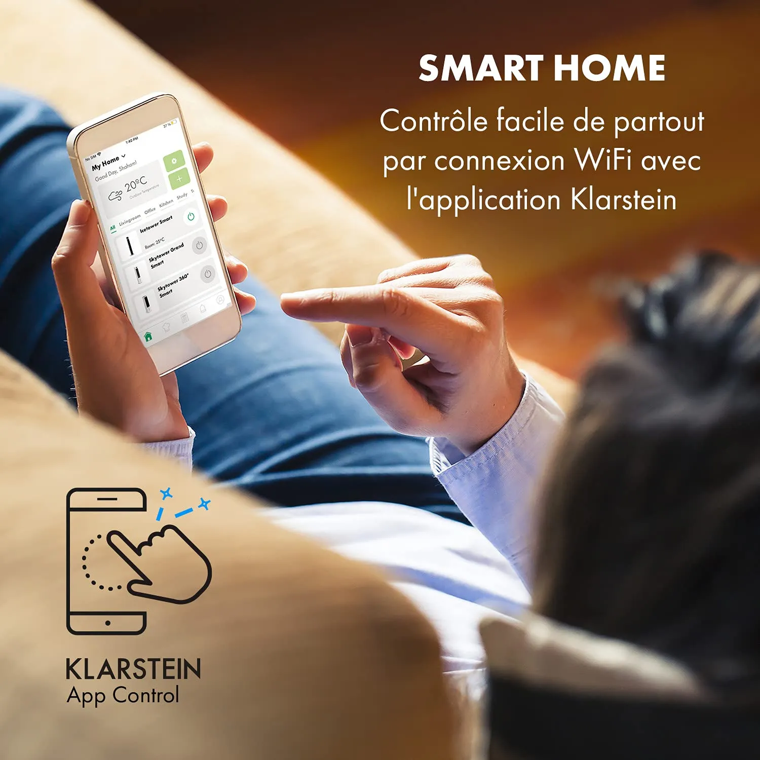 Klarstein Icetower Smart ventilateur colonne blanc WiFi