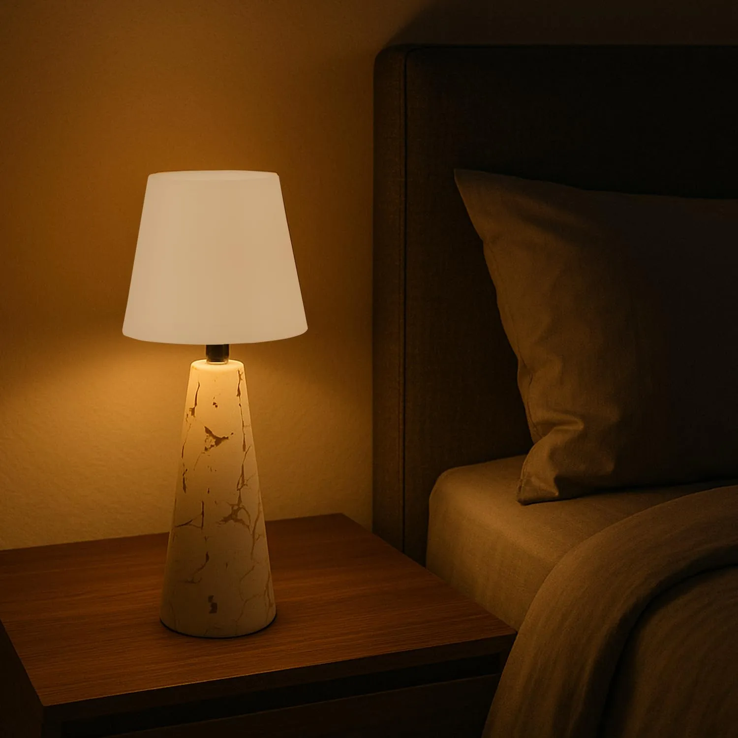 Beper Marble P207ILI500 lampe de table marbre blanc 3 couleurs