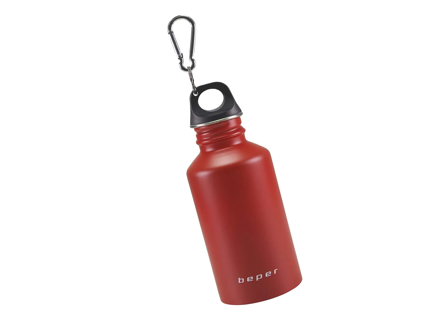 Beper C102BOT002 gourde inox 500 ml rouge mousqueton
