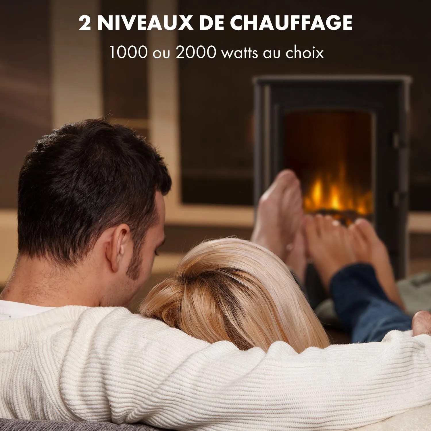 Klarstein Cheminée Électrique 2000W effet flamme LED