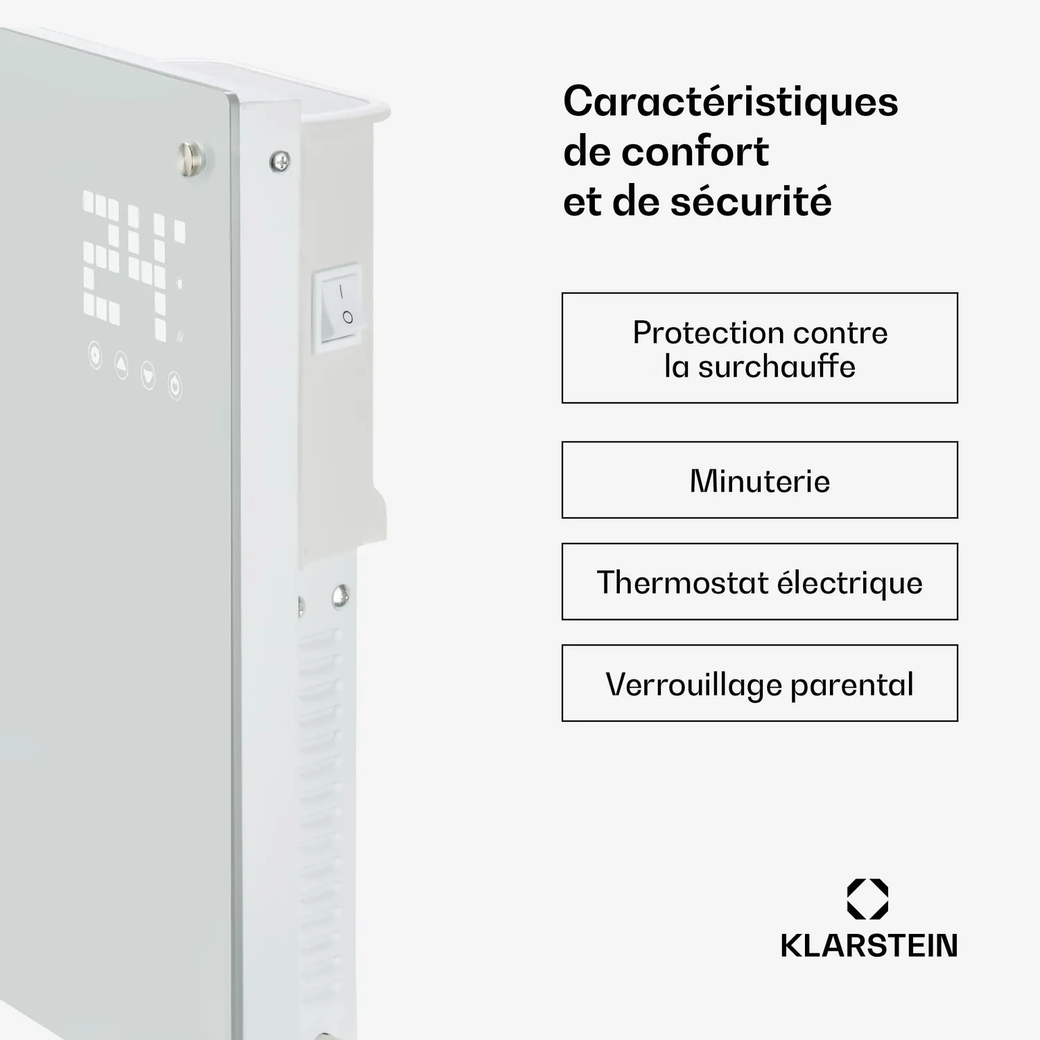 Klarstein radiateur électrique mobile 2000 W blanc WiFi