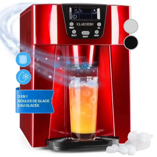Klarstein Ice Volcano 2G machine à glaçons rouge 2 L 12 kg