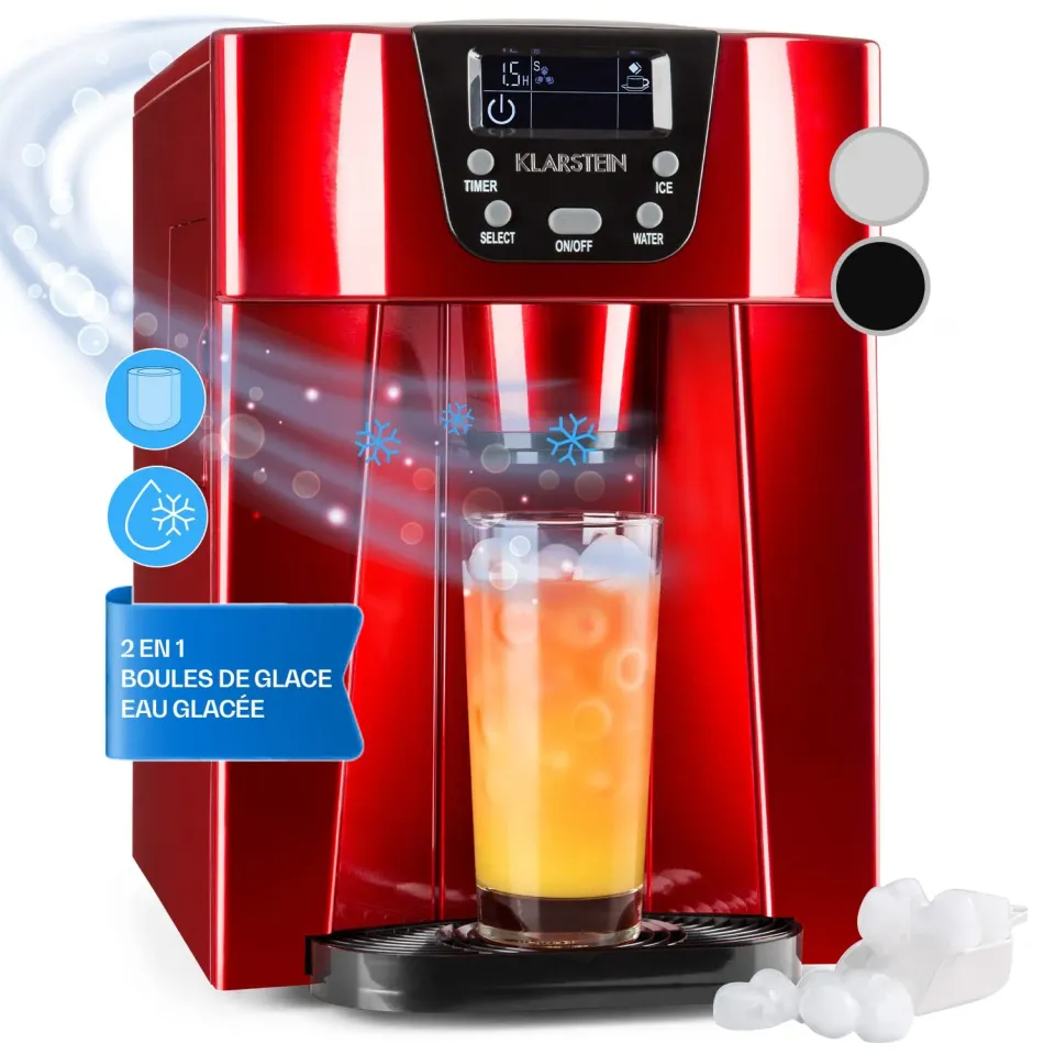 Klarstein Ice Volcano 2G machine à glaçons rouge 2 L 12 kg