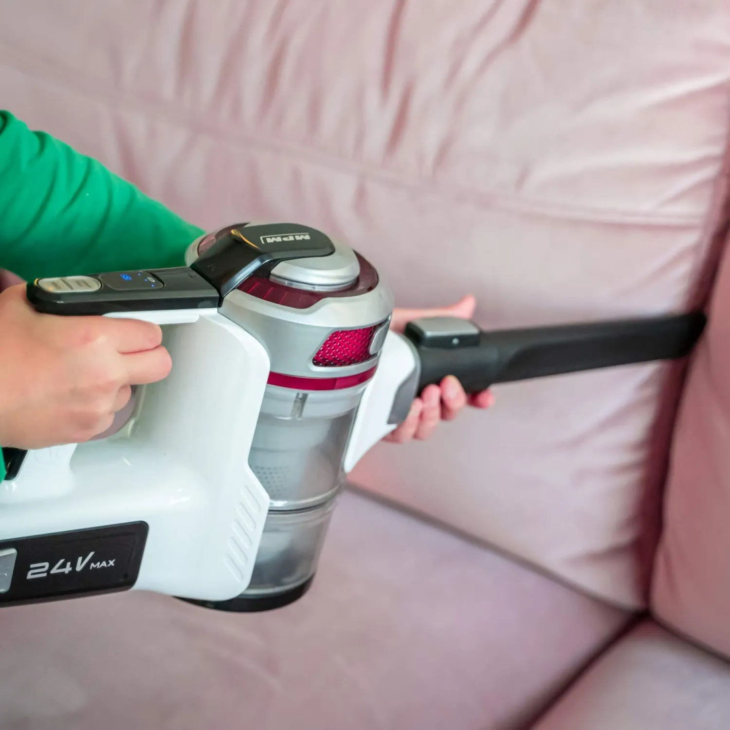 MPM MOD-35 aspirateur balai sans fil 24 V pliable HEPA LED