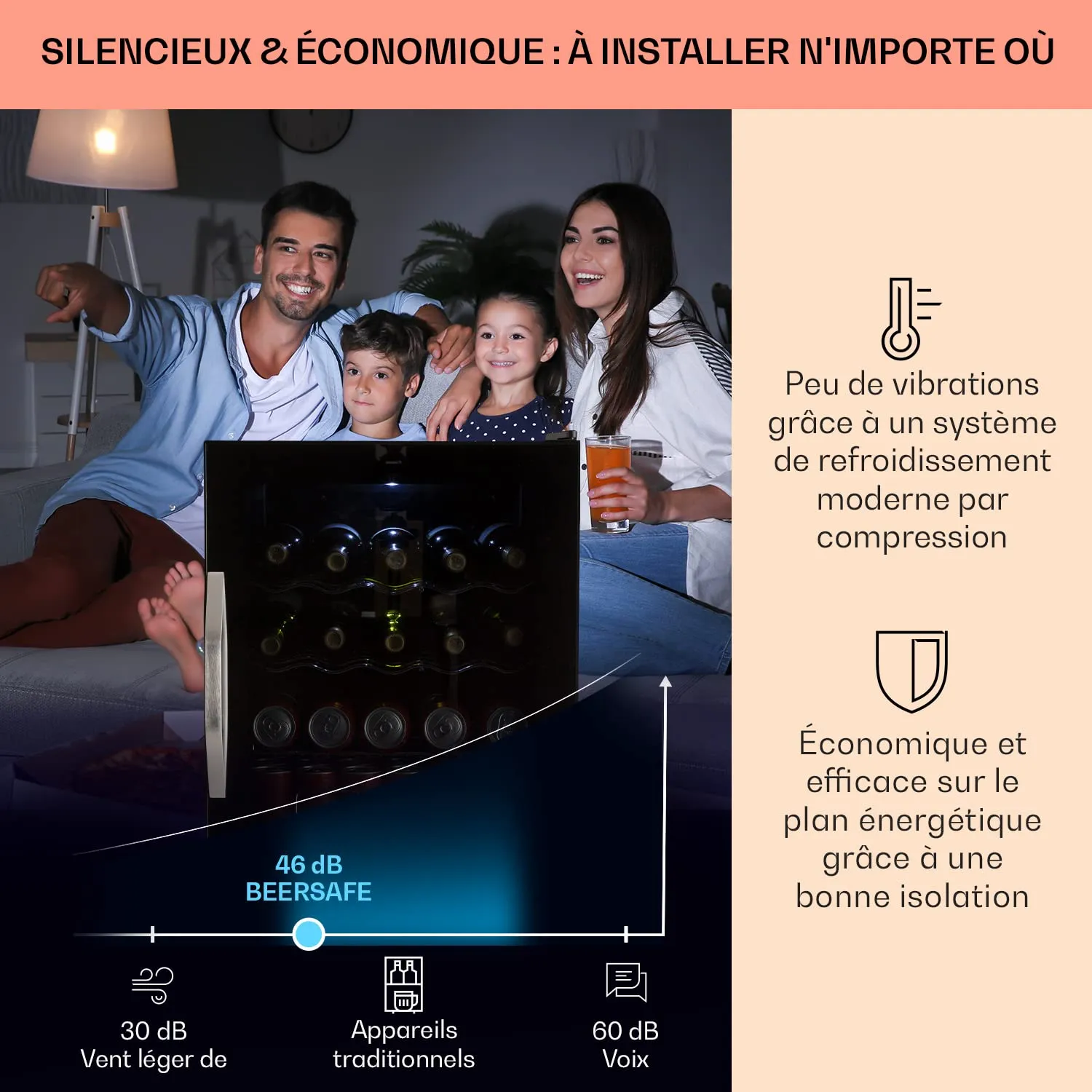 Klarstein Beersafe XL mini frigo 60 L porte vitrée 0-13 °C