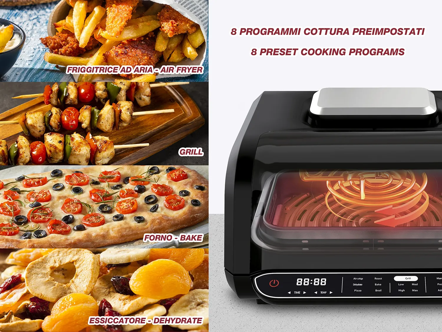 Beper Cucinotto P101FRI080 friteuse air chaud 8-en-1