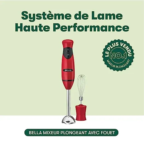 La Bella mixeur plongeant avec fouet rouge 250 W