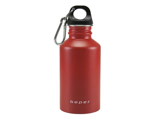 Beper C102BOT002 gourde inox 500 ml rouge mousqueton