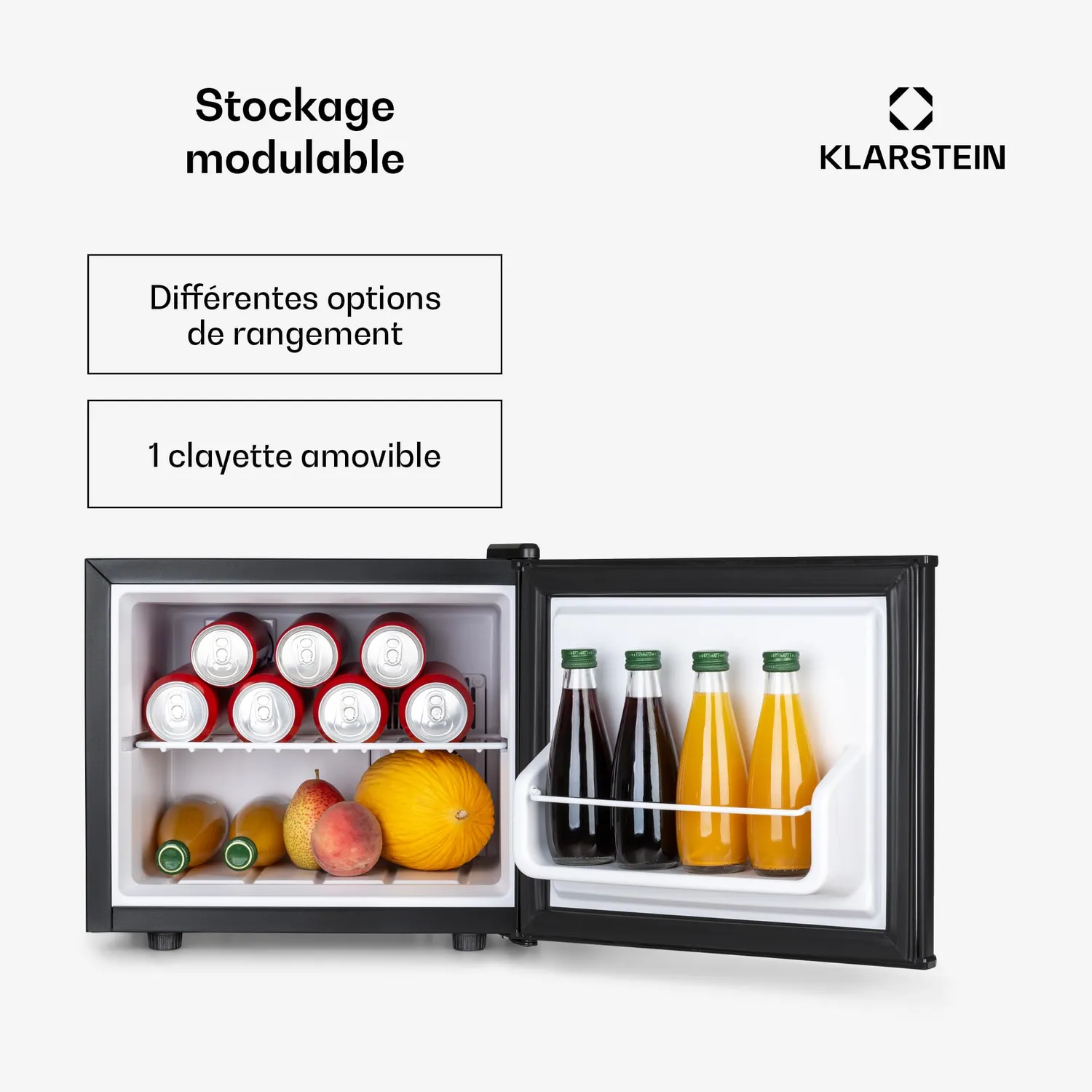 Klarstein mini frigo 17L argent silencieux 0-15°C