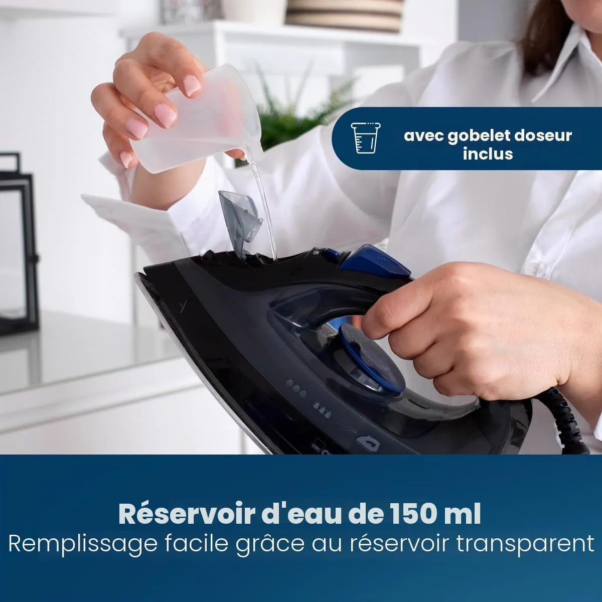 Clatronic DB 3703 fer à repasser vapeur noir bleu