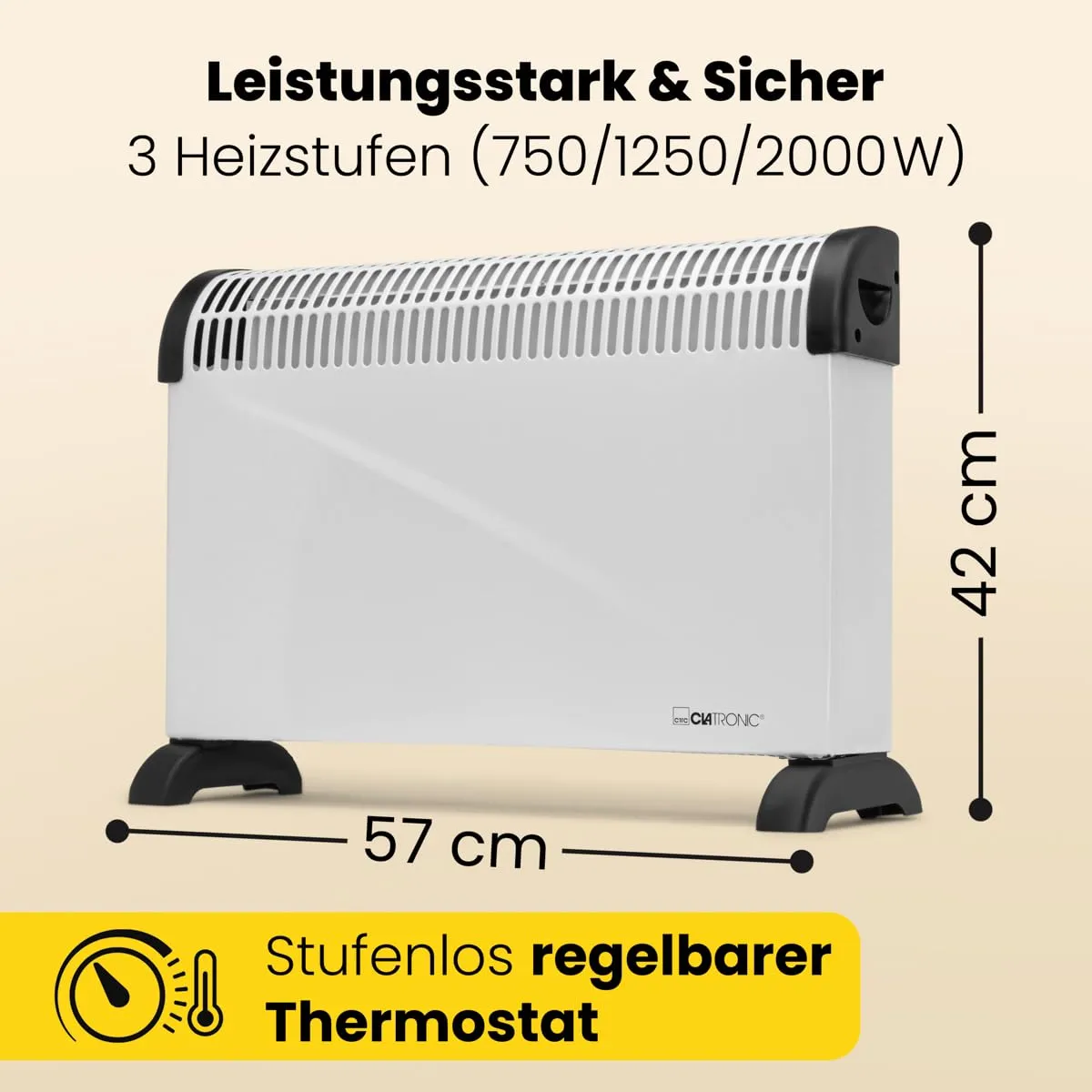 Clatronic KH 3077 N convecteur 2000 W 40 m²