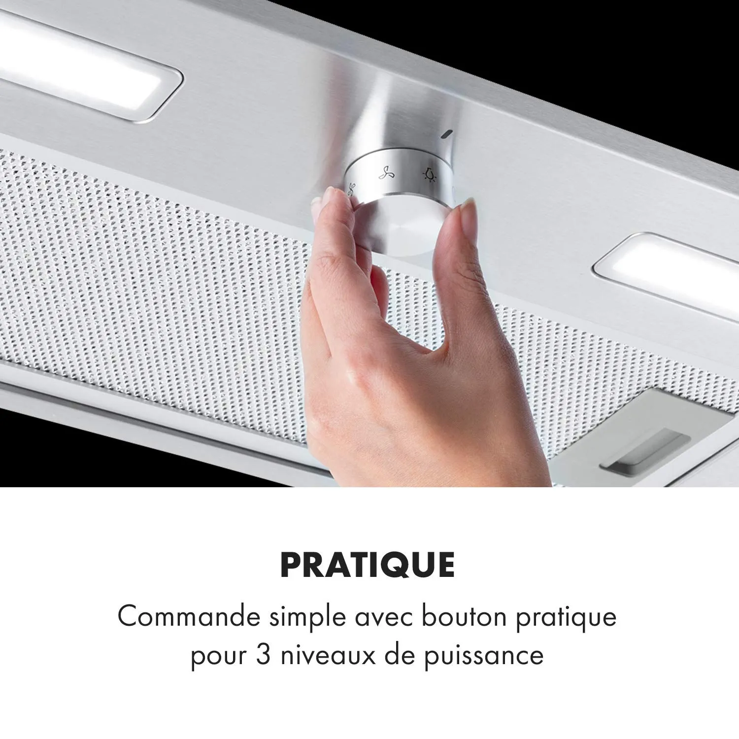 Klarstein Simplica 52 hotte encastrable 52 cm inox