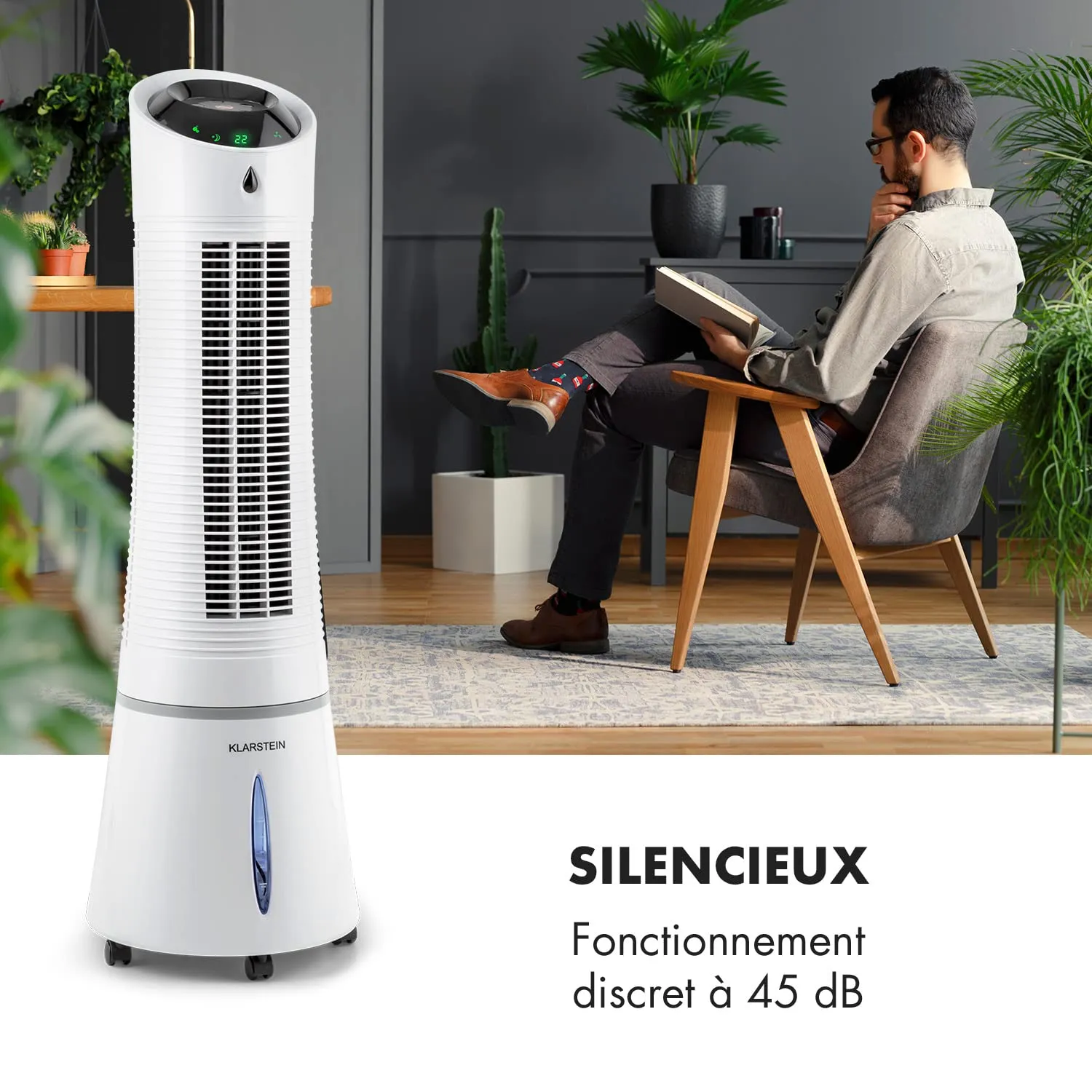 Klarstein rafraîchisseur d’air 5 en 1 45 W 180 m³/h