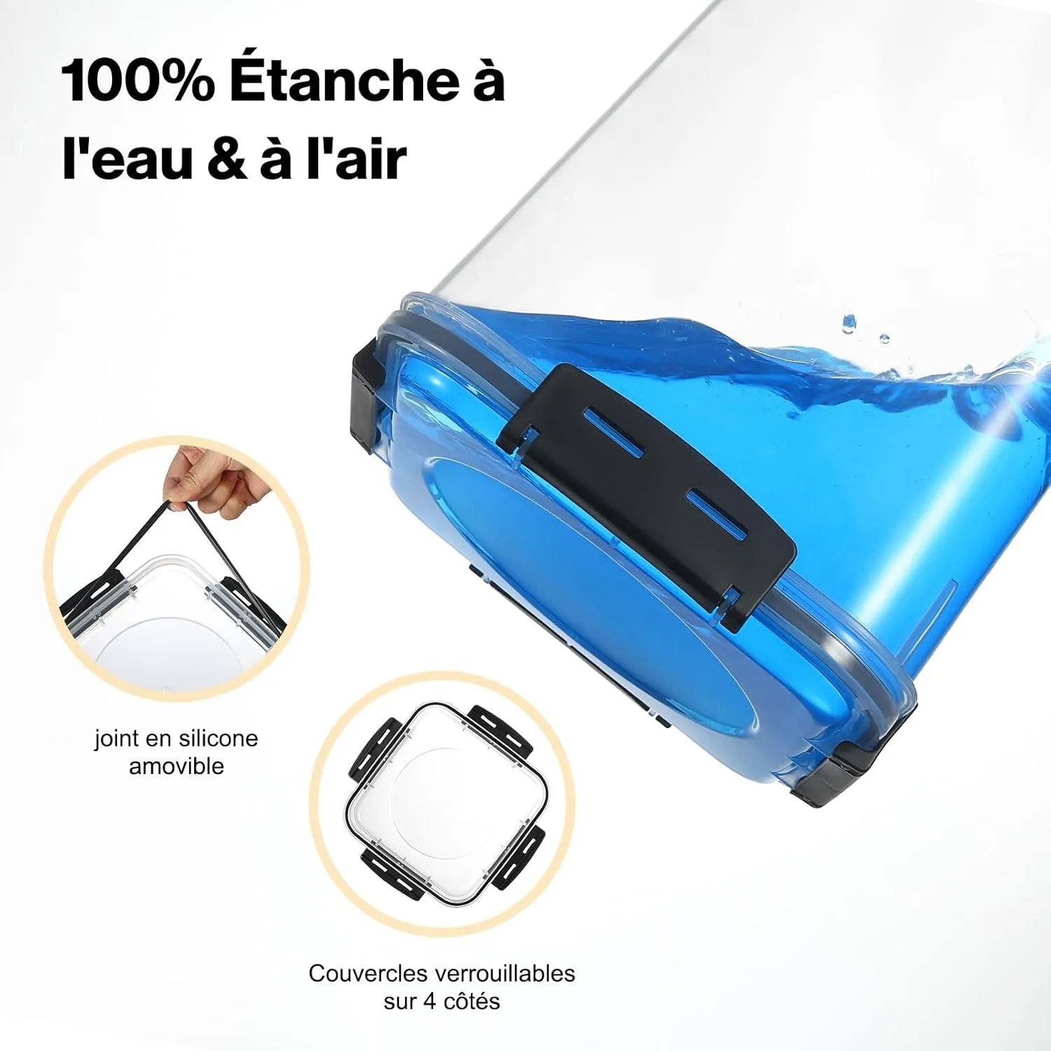 YASHE Boîte Conservation 5,3L Lot de 4 Sans BPA