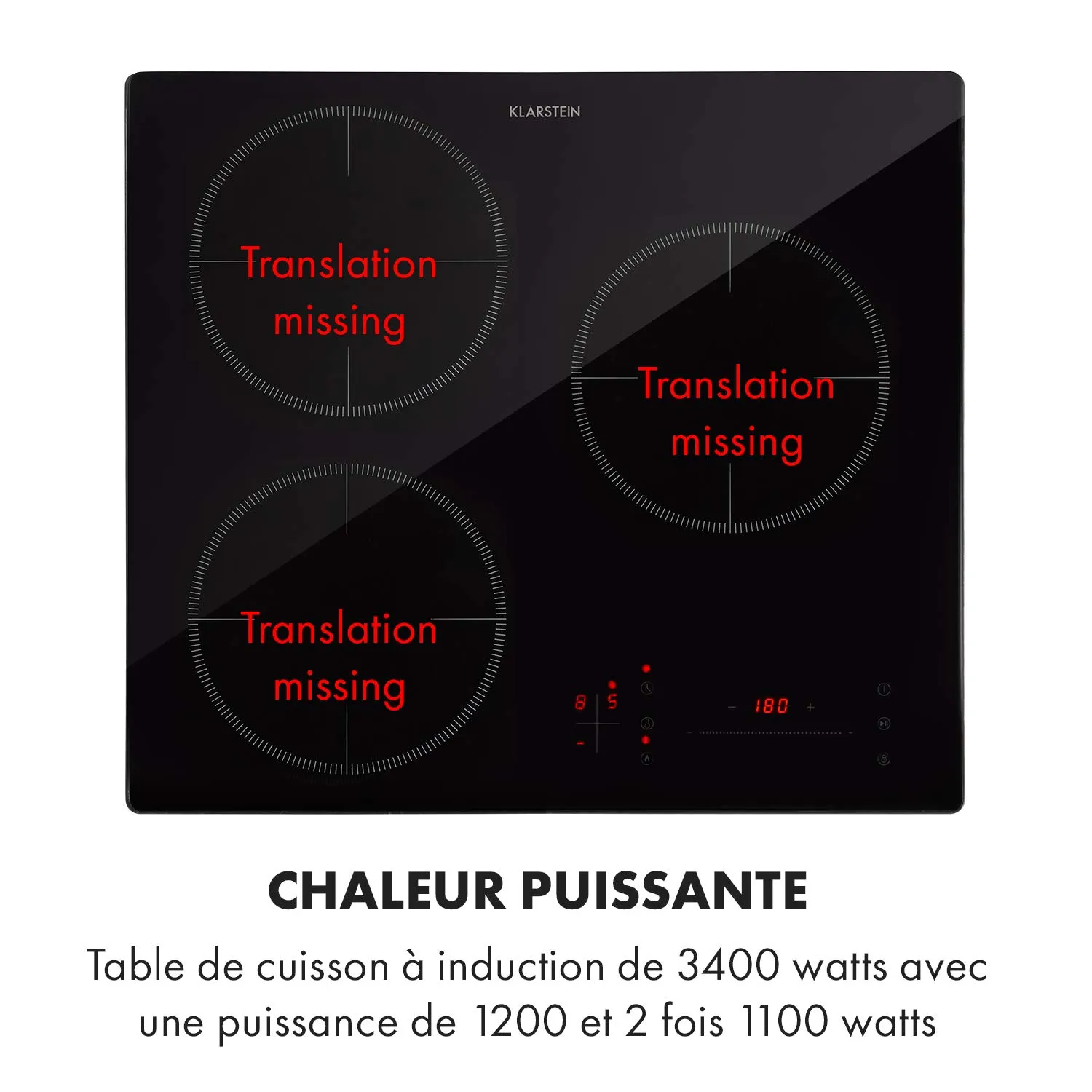 Klarstein TrinityCook plaque induction 3 feux 3400 W
