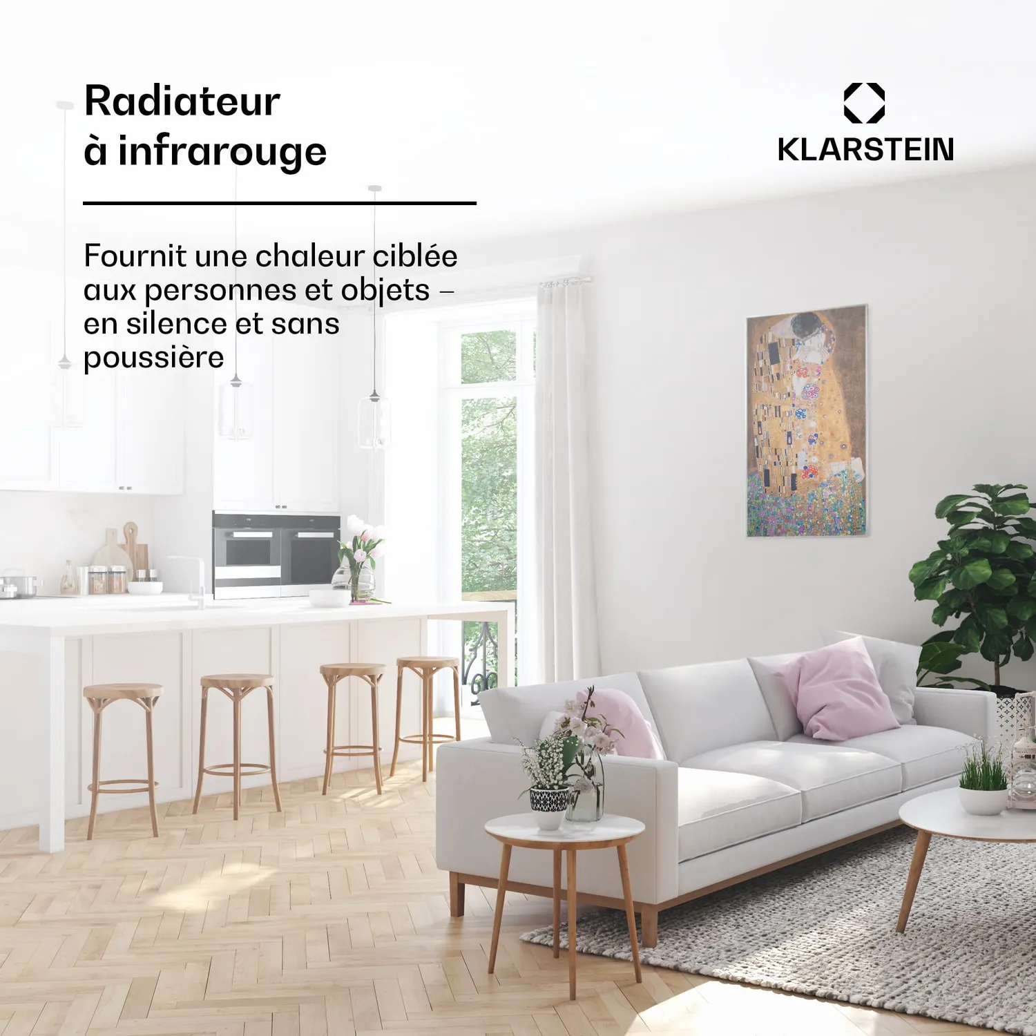 Klarstein radiateur infrarouge 600W 101x60 baiser plat