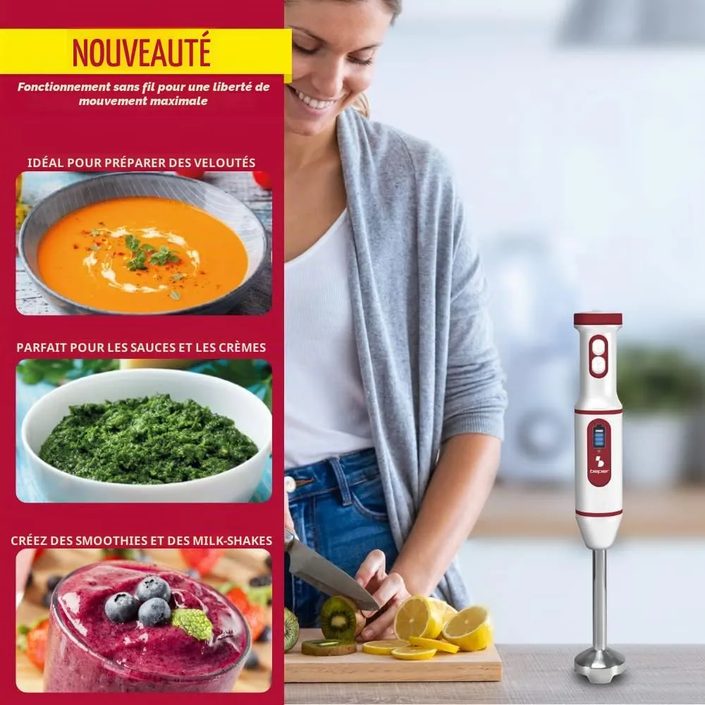 Beper P102FRU300 mixeur plongeant sans fil USB 2 vitesses