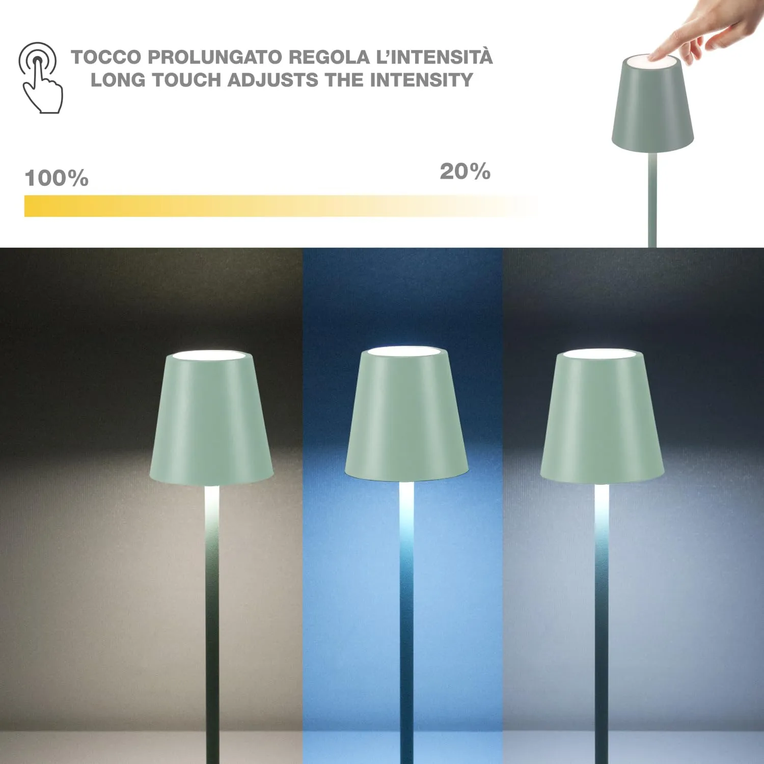 Beper P207ILI203 lampe table LED sauge 78 cm