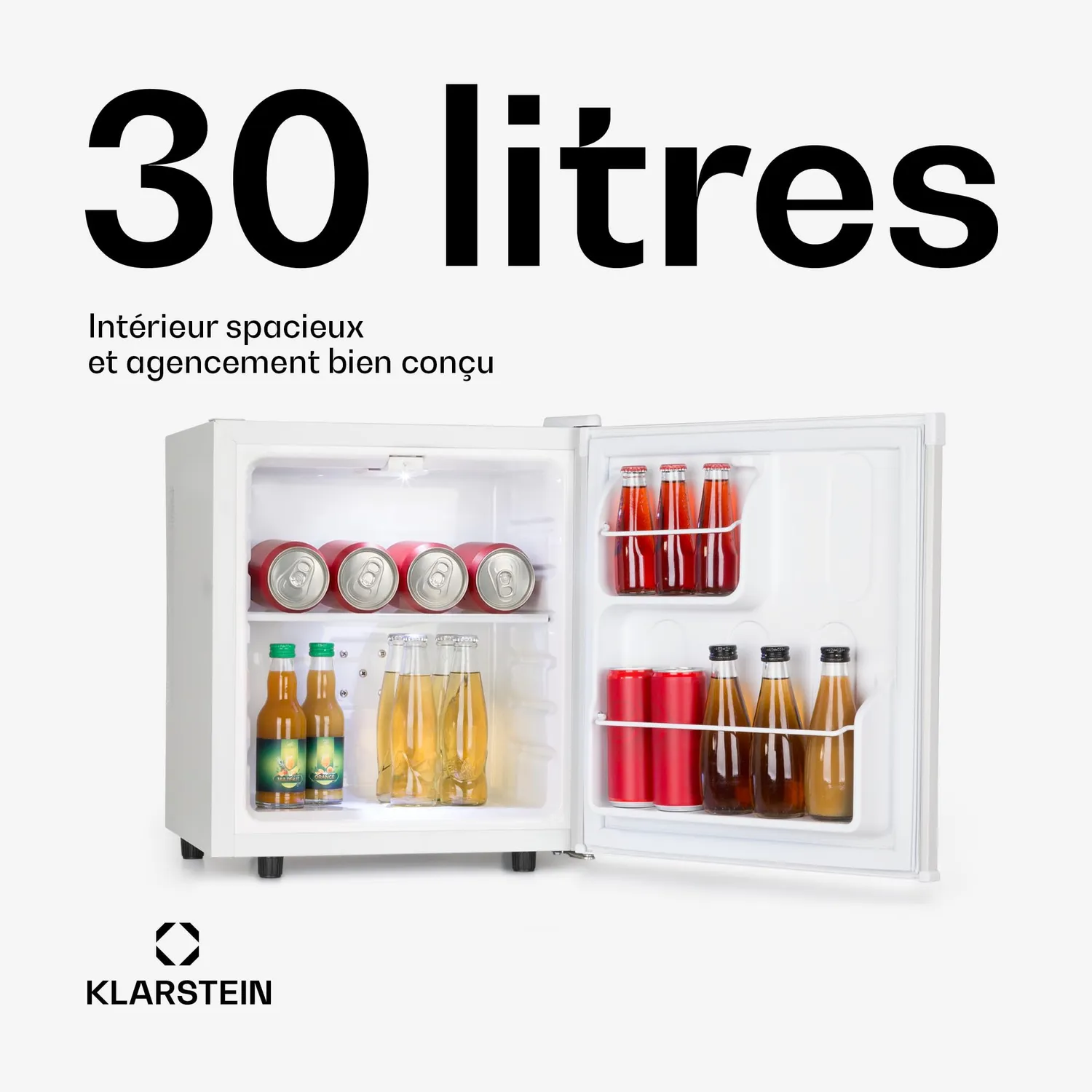 Klarstein 30L mini frigo silencieux 5-15°C éclairage