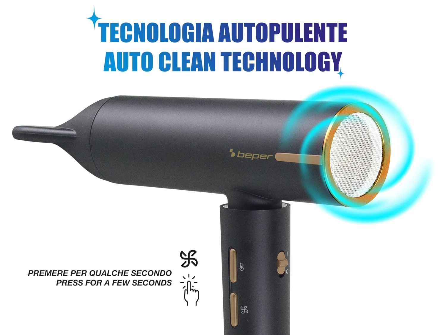 Beper P301ASC010 sèche-cheveux 1800W brushless noir