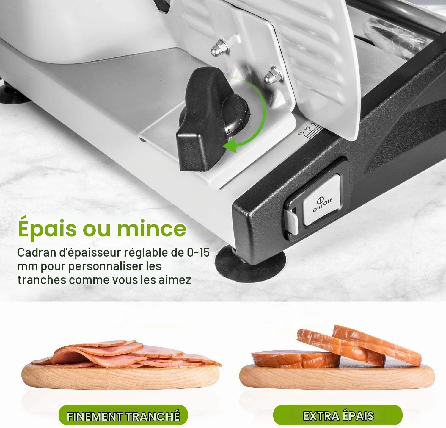 YASHE trancheuse électrique 19 cm 150 W sécurité enfants
