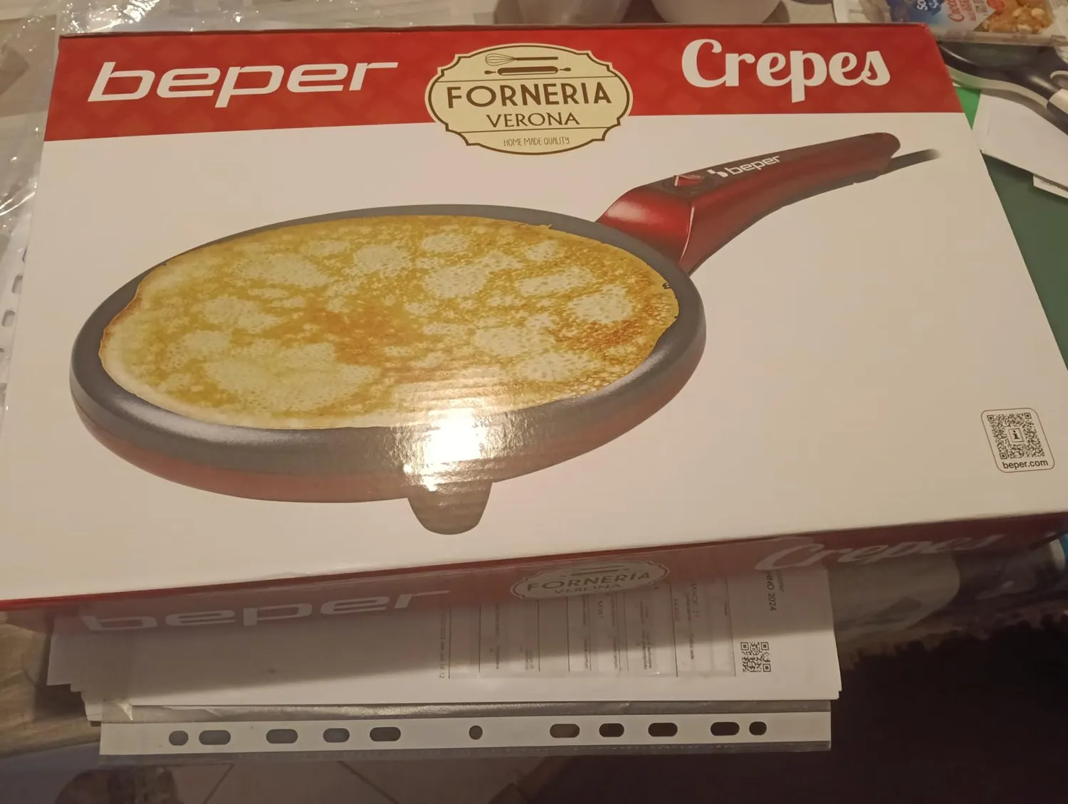 Beper BT.710Y crêpière électrique avec poignée 20 cm