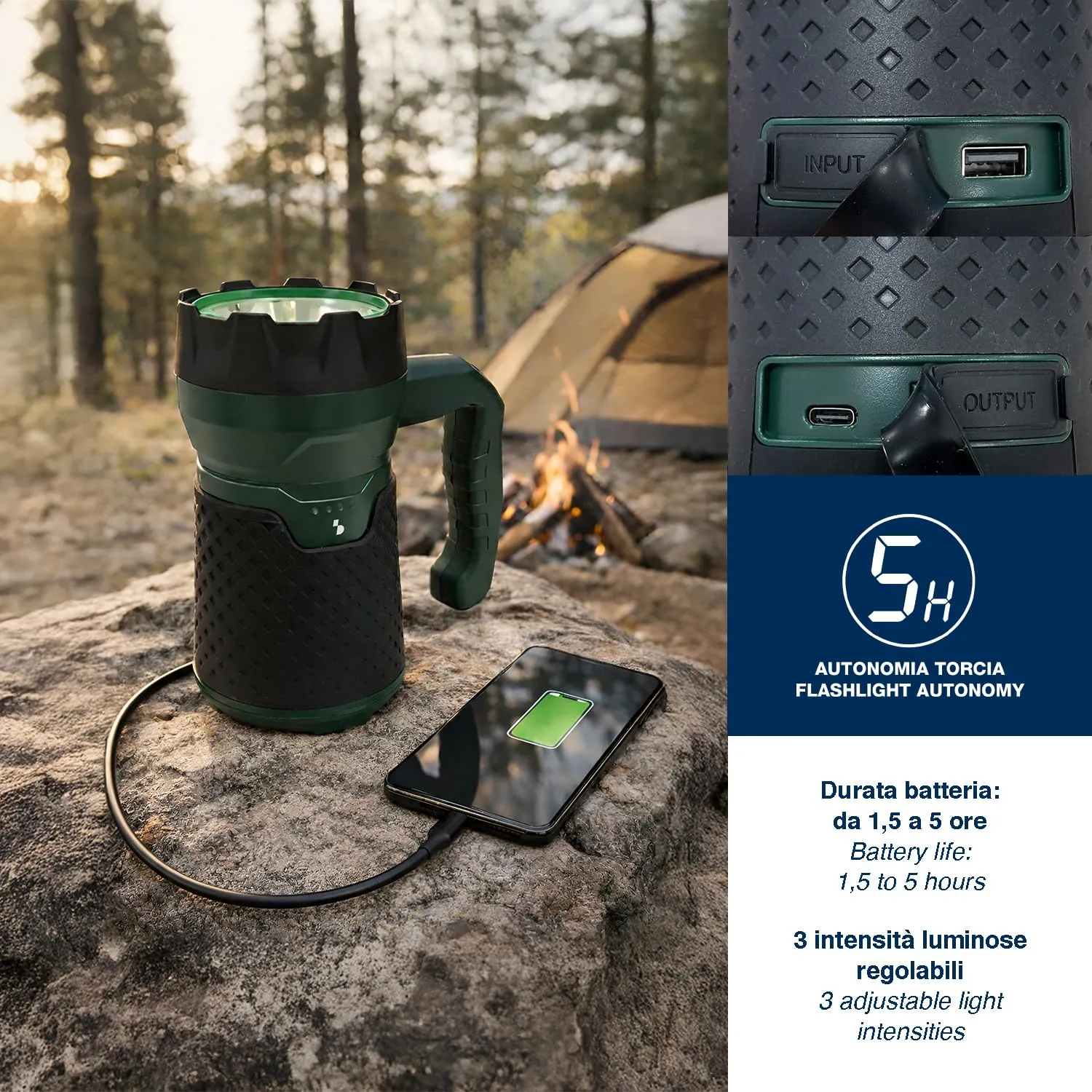 Beper P207ILO900 kit camping 3-en-1 ventilateur lampe lanterne