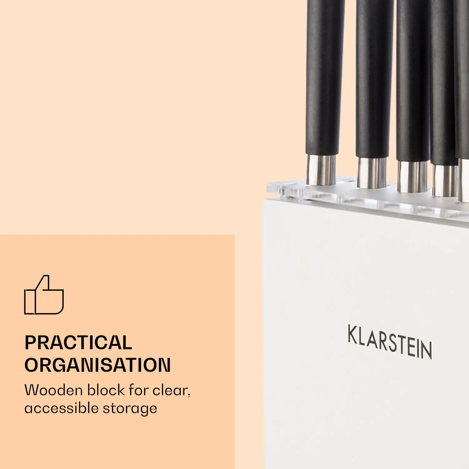 Klarstein Kitano Plus set couteaux bloc bois 7 pièces